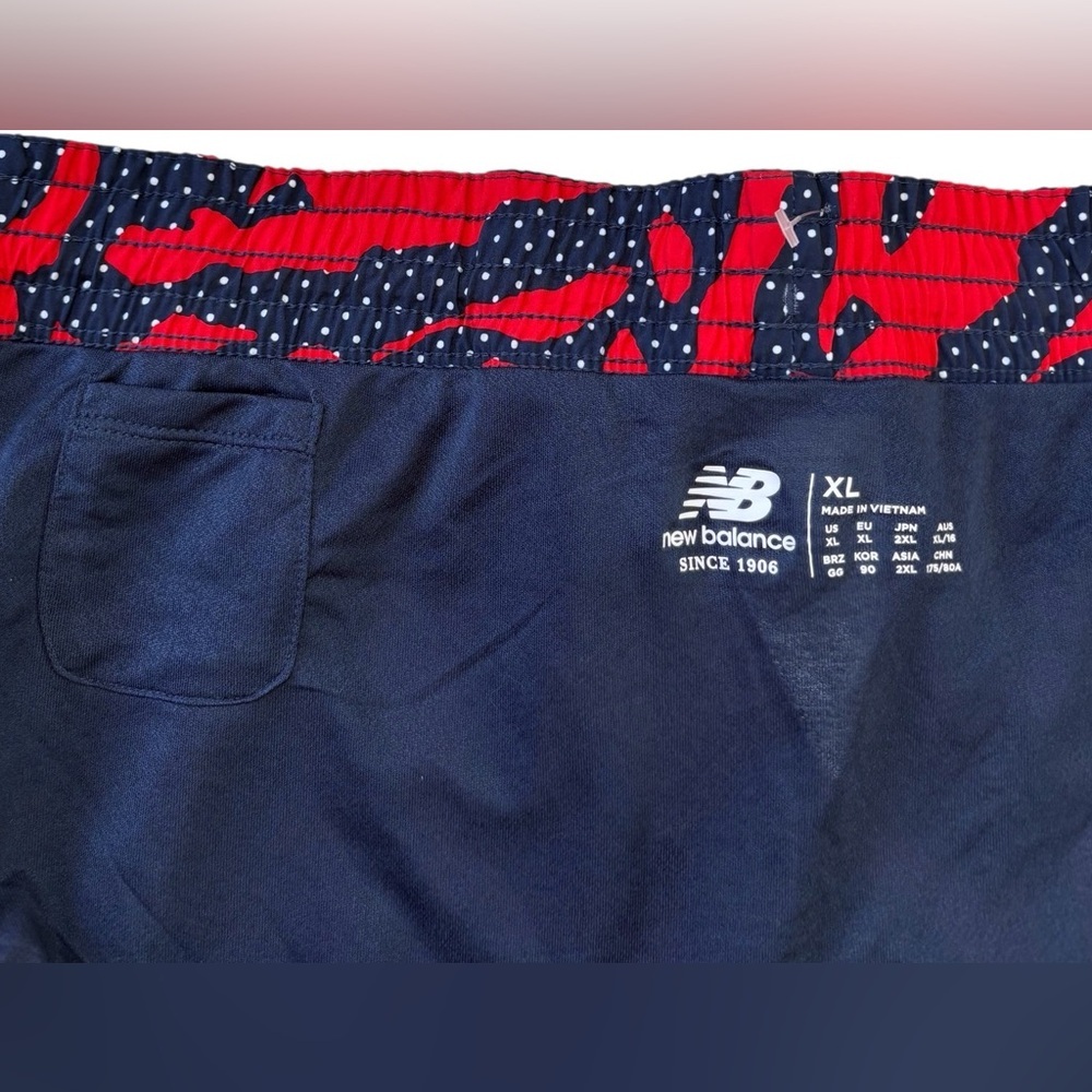 NWOT, New Balance, Accelerate 2.5” Printed Running Shorts, Size XL, Navy & Red - Picture 2 of 11